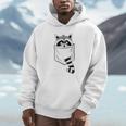 Raccoon Trash Panda Unisex Hoodie | Casual Blue Cartoon Sleeve