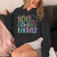 100 Days Brighter Student Happy 100Th Day Of School Tie Dye Hoodie