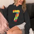 7 Year Old Blocks Building Master Builder 7Th Birthday Hoodie