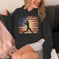 American Flag Baseball Player Bat Fan Catcher Pitcher USA Unisex Hoodie