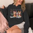 Cat Christmas Light Reindeer Santa Christmas Cat Lover Hoodie