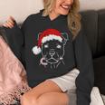 Christmas Staffy With Santa Hat And Candy Cane Dog Lovers Unisex Hoodie