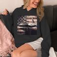 F22 Raptor Jet Fighter Vintage Color Distressed Us Flag Hoodie