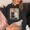 Kawaii Cat Couple Valentines Day Anime Cat Couple Heart Cat Hoodie