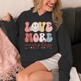 Love More Worry Less Smile Face Heart Happy Valentine's Day Unisex Hoodie