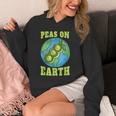Peas On Earth Pun Peace World Globe Earth Day Unisex Hoodie