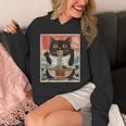 Retro Cat Ramen Japanese Graphic Kawaii Cat Anime Hoodie