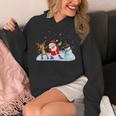 Santa Claus Reindeer Snowman Dabbing Xmas Christmas Unisex Hoodie
