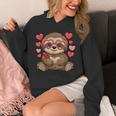 Sloth Heart Glasses Cute Valentines Day Sloth Animal Lover Unisex Hoodie