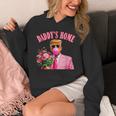 Trump Blowing Bubble Holding Flowers Pink Daddy's Home Hoodie