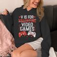 V Is For Video Games Valentine Gamer Valentines Day Boy Hoodie