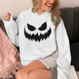 Scary Orange Jack o Lantern Shirt Spooky Pumpkin Face Unisex Hoodie