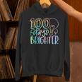 100 Days Brighter Student Happy 100Th Day Of School Tie Dye Hoodie