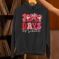 100 Days Of School Retro Disco Hearts 100Th Day Of School Hoodie
