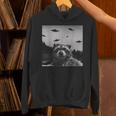 Alien UFO Raccoon Hoodie - Unisex Humor & Quirky Style