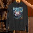 Axolotl Kawaii Van Gogh Style Starry Night Graphic Hoodie