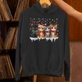Cat Christmas Light Reindeer Santa Christmas Cat Lover Hoodie