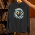Cool Face Eagle With Sunglasses Vintage Eagles Flying Bird Unisex Hoodie