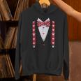 Hearts Bow Tie Suspenders Valentines Day Costume Boys Hoodie