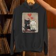 Kawaii Cat Couple Valentines Day Anime Cat Couple Heart Cat Hoodie