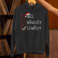 Nice Naughty Cowboy Christmas List Santa Claus Rodeo Xmas Unisex Hoodie