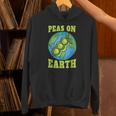 Peas On Earth Pun Peace World Globe Earth Day Unisex Hoodie