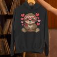 Sloth Heart Glasses Cute Valentines Day Sloth Animal Lover Unisex Hoodie
