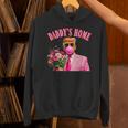 Trump Blowing Bubble Holding Flowers Pink Daddy's Home Hoodie