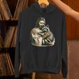 Vintage Distressed Jesus Raccoon Hug Unisex Hoodie for Raccoon Lovers