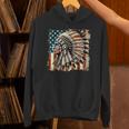 Vintage Native American Indian Chief American Usa Flag Hoodie