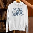 Cowgirl Riding Tiger Hell Cat Vintage Hoodie