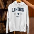Linden Texas TX Vintage Athletic Navy Sports Unisex Hoodie