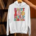 Retro Happy 100Th Day Of School Teachers Kid Happy 100 Days Hoodie