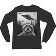 Alien UFO Raccoon Unisex Long Sleeve T-Shirt