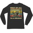 Retro 'I'm A Delight' Raccoon Unisex Long Sleeve Tee