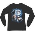 Three Opossum Raccoon Skunk Moon Howling Animal Meme Unisex Long Sleeve T-Shirt