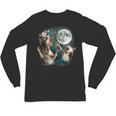 Three Possum Moon Cursed Meme Unisex Long Sleeve T-Shirt - Quirky Art