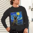 Raccoon Starry Night Van Gogh Unisex Long Sleeve Tee for Art Lovers