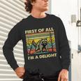 Retro 'I'm A Delight' Raccoon Unisex Long Sleeve Tee