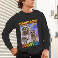 Tummy Ache Survivor Raccoon | Small Unisex Long Sleeve Tee