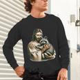 Vintage Jesus & Raccoon Long Sleeve Tee - Unisex Cozy Style