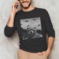 Alien UFO Raccoon Unisex T-Shirt - Long Sleeve Style