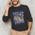 Autistic Raccoon Rizz Meme Unisex Long Sleeve T-Shirt