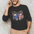 Raccoon USA Long Sleeve Tee - Patriotic July 4th Unisex Trash Panda