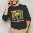 Retro 'I'm A Delight' Raccoon Unisex Long Sleeve Tee