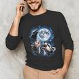 Three Opossum Raccoon Skunk Moon Howling Animal Meme Unisex Long Sleeve T-Shirt