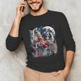Three Raccoon Moon Unisex Long Sleeve T-Shirt - Cursed Meme Humor