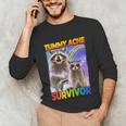 Tummy Ache Survivor Raccoon | Small Unisex Long Sleeve Tee