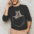 Unisex Raccoon In Pocket Long Sleeve T-Shirt - Fun & Casual