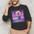 Vaporwave Raccoon Synthwave Unisex Long Sleeve Tee | Retro Vibes